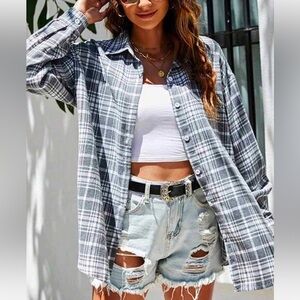 Brand New Without Tags Shein Flannel Button Down Shirt